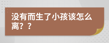 没有而生了小孩该怎么离？？