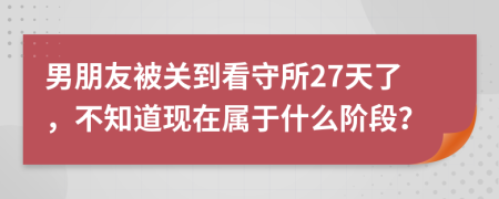 男朋友被关到看守所27天了，不知道现在属于什么阶段？