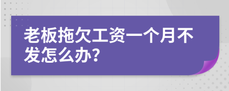 老板拖欠工资一个月不发怎么办？