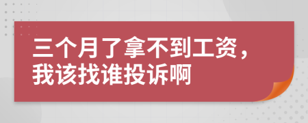 三个月了拿不到工资，我该找谁投诉啊