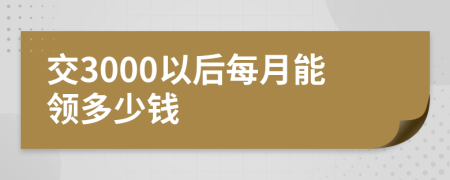 交3000以后每月能领多少钱