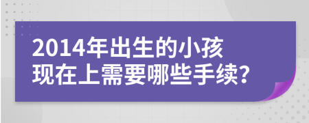 2014年出生的小孩现在上需要哪些手续？