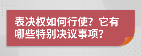 表决权如何行使？它有哪些特别决议事项？