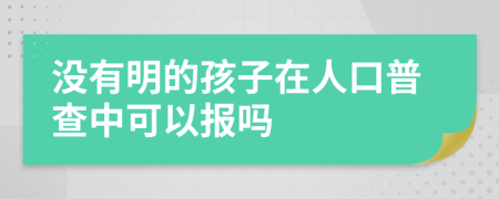 没有明的孩子在人口普查中可以报吗
