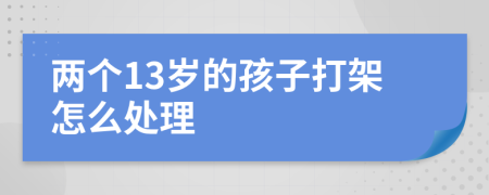 两个13岁的孩子打架怎么处理