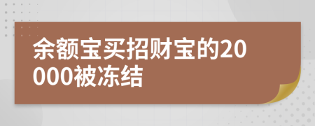 余额宝买招财宝的20000被冻结