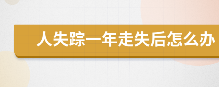 人失踪一年走失后怎么办