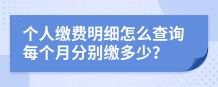 个人缴费明细怎么查询每个月分别缴多少？