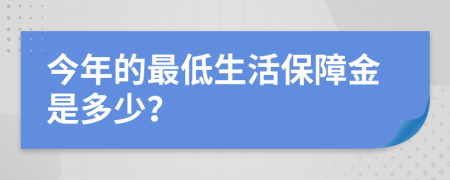 今年的最低生活保障金是多少？