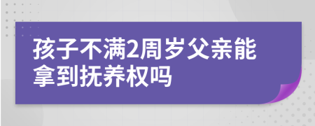 孩子不满2周岁父亲能拿到抚养权吗