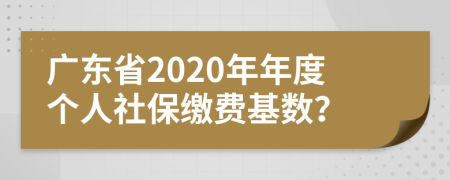 广东省2020年年度个人社保缴费基数？
