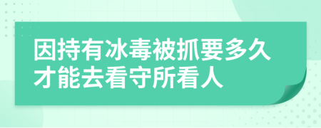 因持有冰毒被抓要多久才能去看守所看人