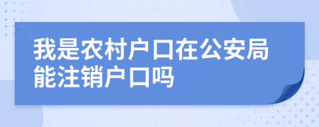 我是农村户口在公安局能注销户口吗