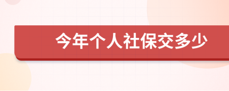 今年个人社保交多少