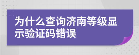 为什么查询济南等级显示验证码错误