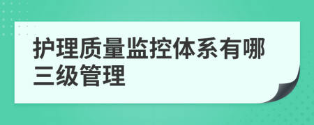 护理质量监控体系有哪三级管理