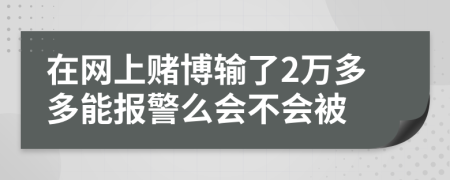 在网上赌博输了2万多多能报警么会不会被