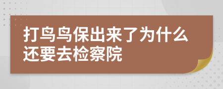 打鸟鸟保出来了为什么还要去检察院