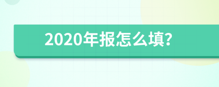 2020年报怎么填？