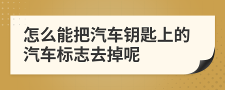 怎么能把汽车钥匙上的汽车标志去掉呢