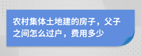 农村集体土地建的房子，父子之间怎么过户，费用多少