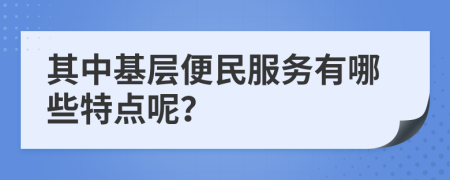 其中基层便民服务有哪些特点呢？