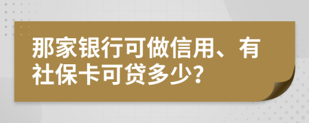 那家银行可做信用、有社保卡可贷多少？