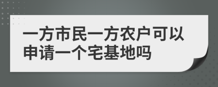 一方市民一方农户可以申请一个宅基地吗