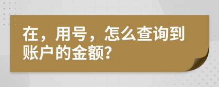 在，用号，怎么查询到账户的金额？