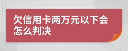 欠信用卡两万元以下会怎么判决