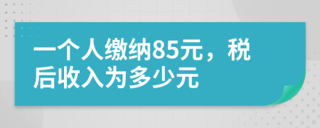 一个人缴纳85元，税后收入为多少元