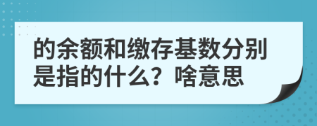 的余额和缴存基数分别是指的什么？啥意思