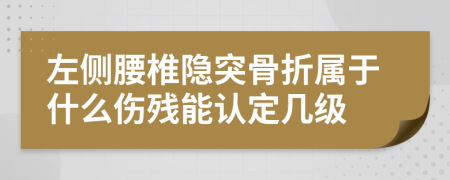 左侧腰椎隐突骨折属于什么伤残能认定几级