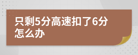 只剩5分高速扣了6分怎么办