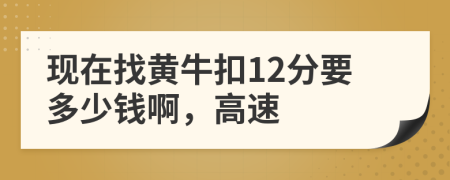 现在找黄牛扣12分要多少钱啊，高速