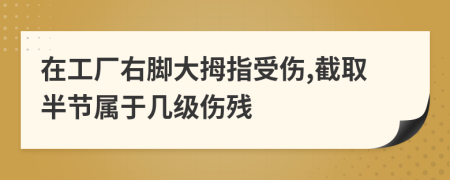 在工厂右脚大拇指受伤,截取半节属于几级伤残