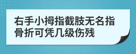 右手小拇指截肢无名指骨折可凭几级伤残