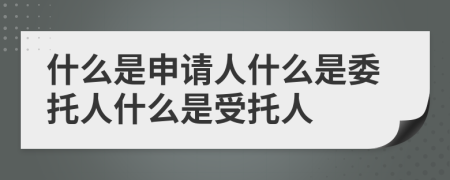 什么是申请人什么是委托人什么是受托人