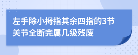 左手除小拇指其余四指的3节关节全断完属几级残废