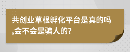 共创业草根孵化平台是真的吗,会不会是骗人的?