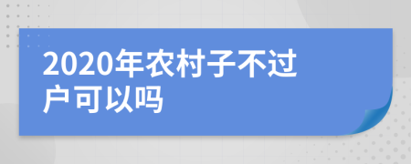 2020年农村子不过户可以吗