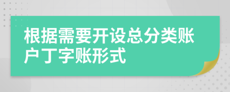 根据需要开设总分类账户丁字账形式