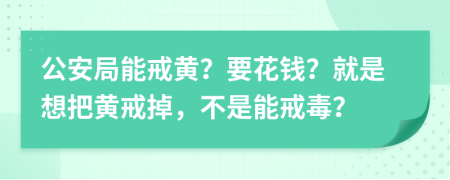 公安局能戒黄？要花钱？就是想把黄戒掉，不是能戒毒？