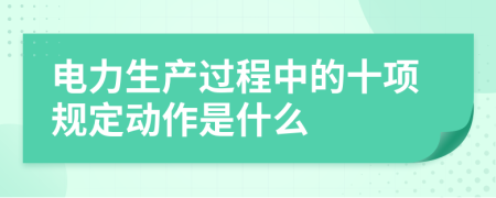 电力生产过程中的十项规定动作是什么