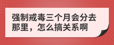 强制戒毒三个月会分去那里，怎么搞关系啊