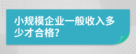 小规模企业一般收入多少才合格？