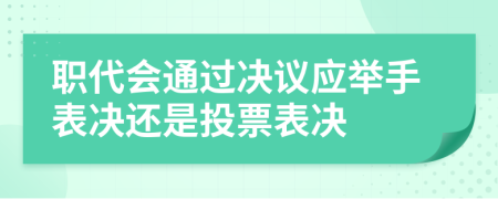 职代会通过决议应举手表决还是投票表决
