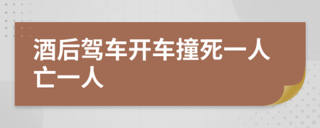 酒后驾车开车撞死一人亡一人