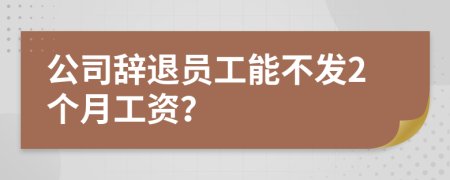 公司辞退员工能不发2个月工资？