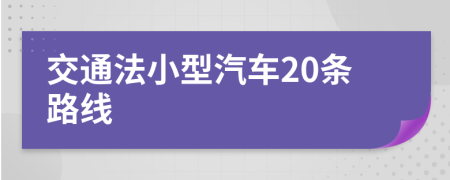 交通法小型汽车20条路线